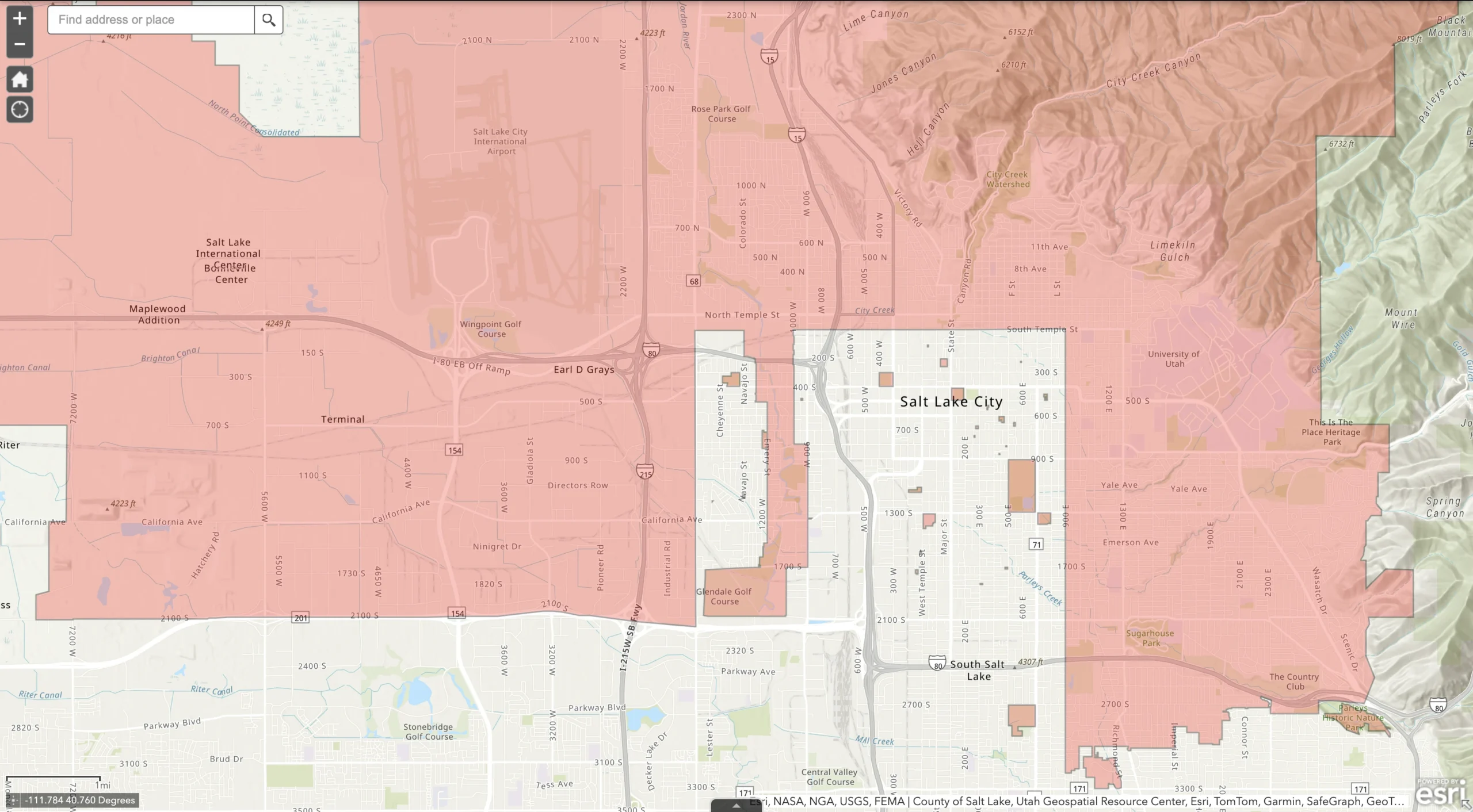 A map showing salt lake city firework restricted areas